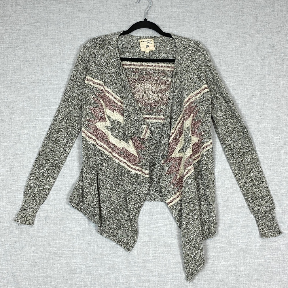 Triple Five Soul Waterfall Front Cardigan Sz XS Rolled Hem